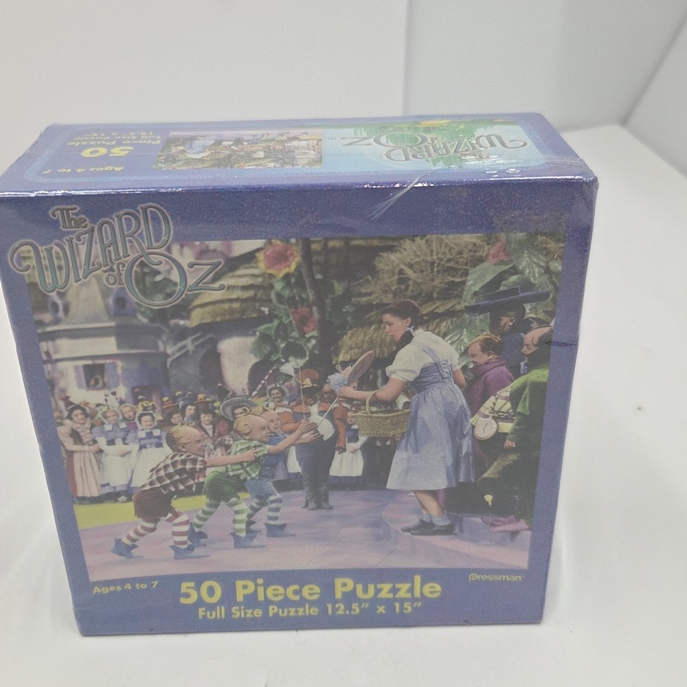 Wizard of Oz 50 Piece Puzzle Pressman Dorothy Munchkins Sealed 2002 VTG 4345